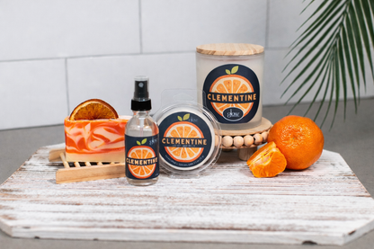 Clementine Sunspell Lather + Wick Gift Set | Coconut Wax Candle & Goat Milk Soap Ritual